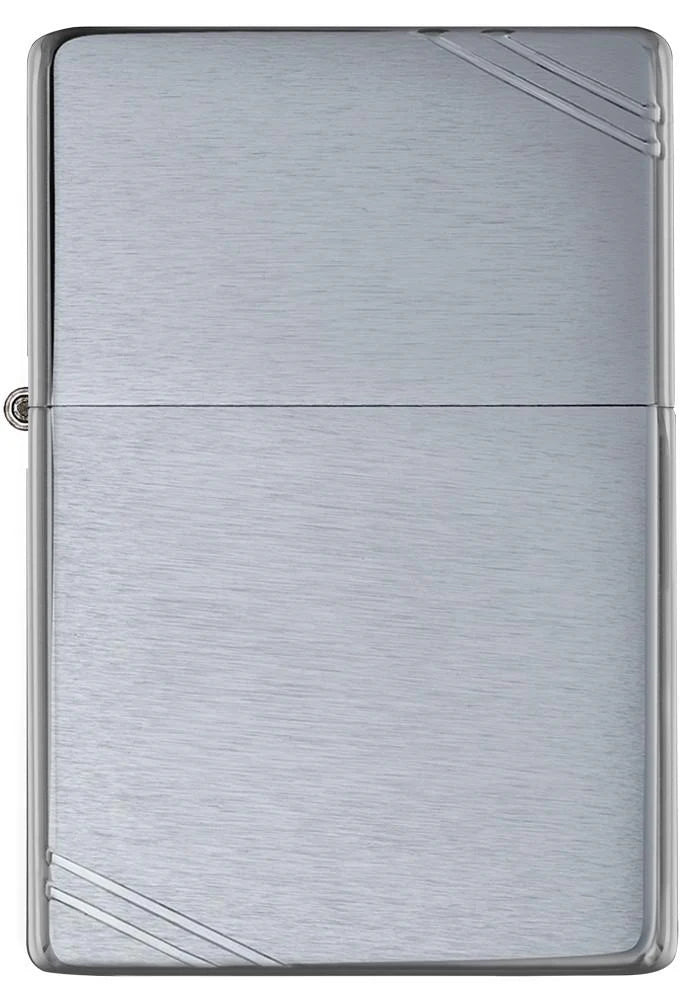 Vintage Brush Finish Chrome with Slashes Zippo