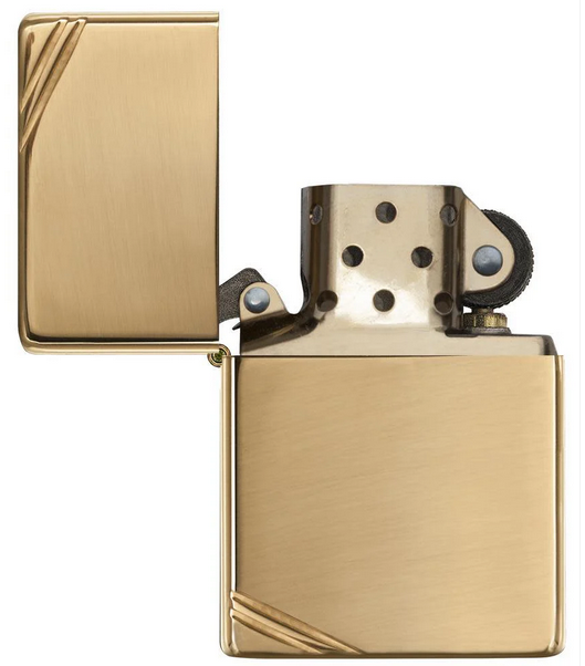 Vintage High Polish Brass with Slashes Zippo