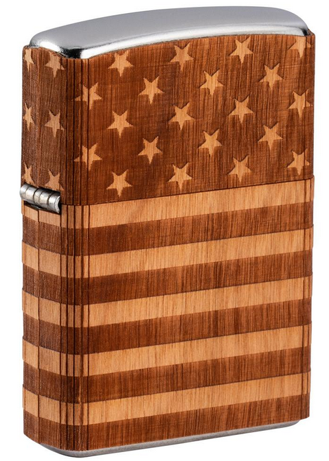 Woodchuck American Flag Wrap Zippo