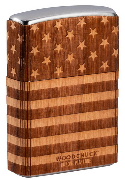 Woodchuck American Flag Wrap Zippo