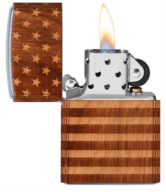 Woodchuck American Flag Wrap Zippo