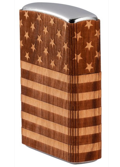 Woodchuck American Flag Wrap Zippo