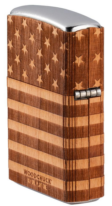 Woodchuck American Flag Wrap Zippo