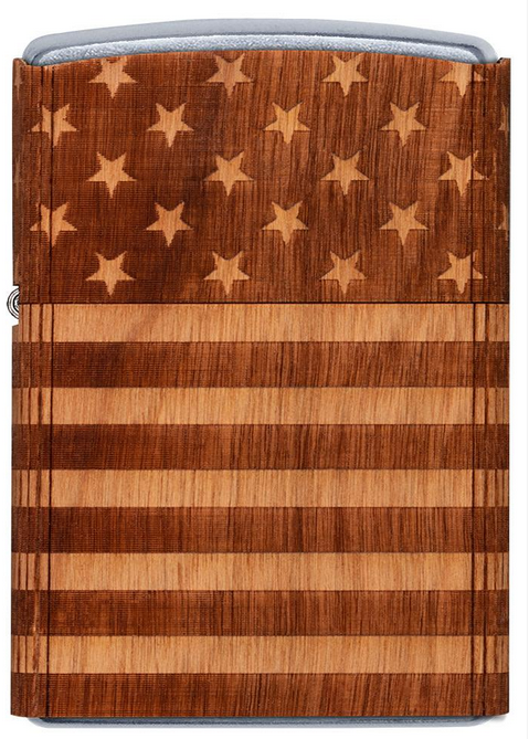 Woodchuck American Flag Wrap Zippo