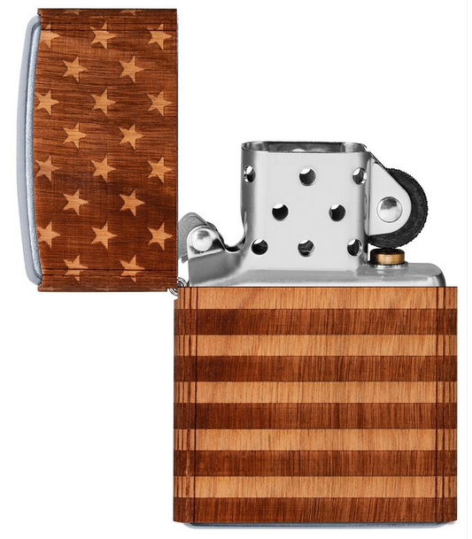 Woodchuck American Flag Wrap Zippo