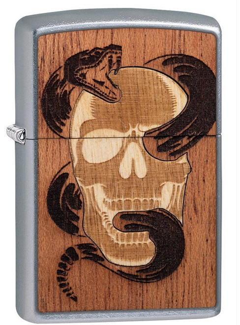 Woodchuck Skull and Snake Zippo