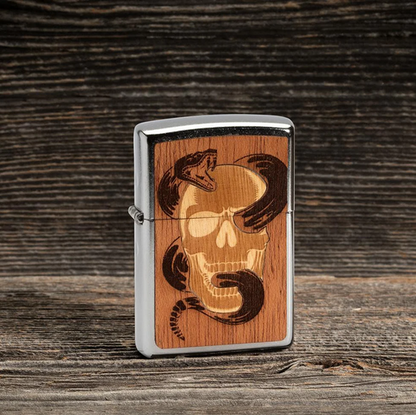 Woodchuck Skull and Snake Zippo