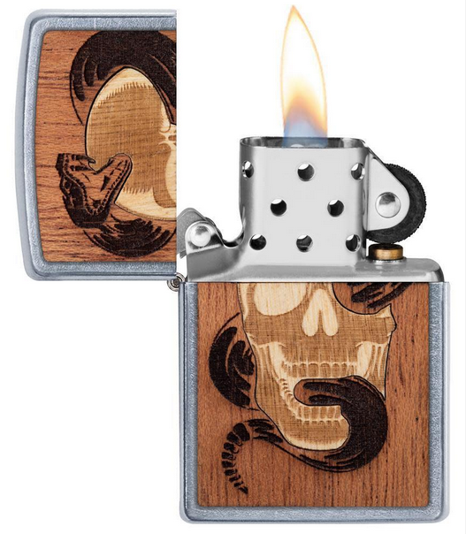 Woodchuck Skull and Snake Zippo