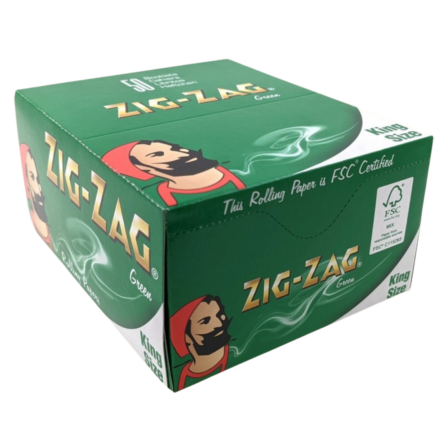 Zig-Zag Green Kingsize Cut Corners Rolling Papers