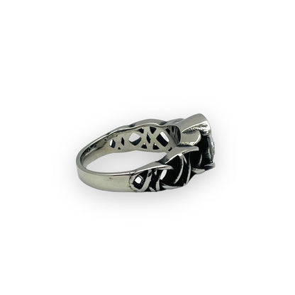 Celtic Love Knot Crystal Solitaire Ring