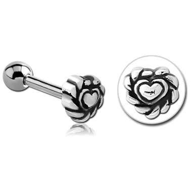 Heart Tragus [0883] - Big Dog Steel Surgical Stainless Steel