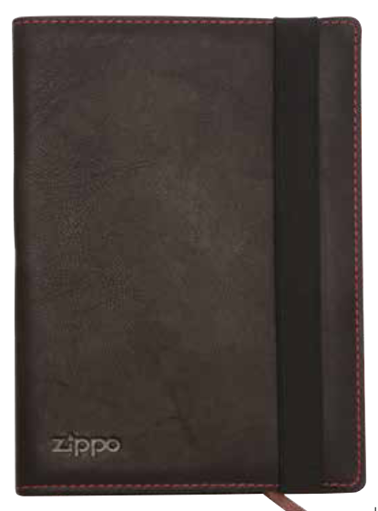 Mocca Zippo Leather Notebook Cover