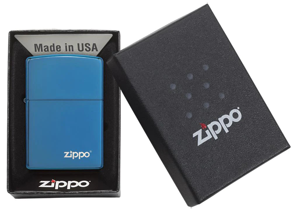 Classic High Polish Blue with Logo Zippo