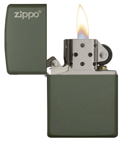 Classic Matte Green Logo Zippo