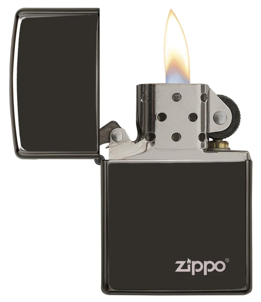 Classic High Polish Black Logo Zippo