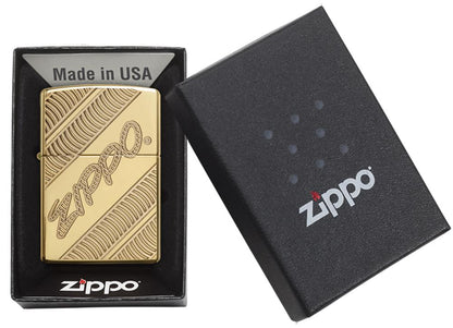 High Polish Brass Coiled Zippo