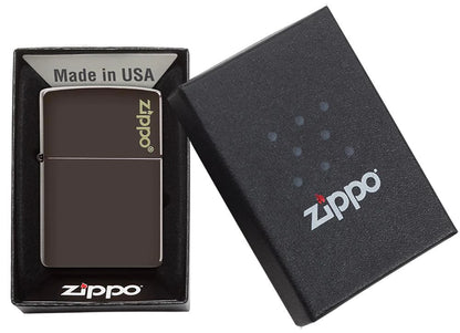 Classic Matte Brown Logo Zippo