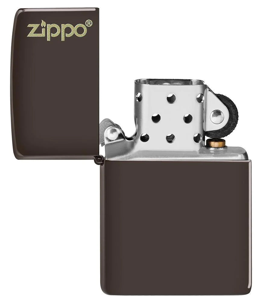 Classic Matte Brown Logo Zippo
