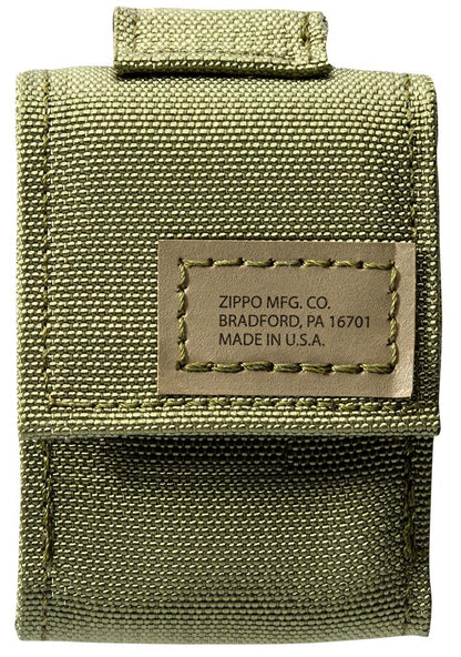 Black Crackle Zippo with Green Tactical Pouch Gift Set