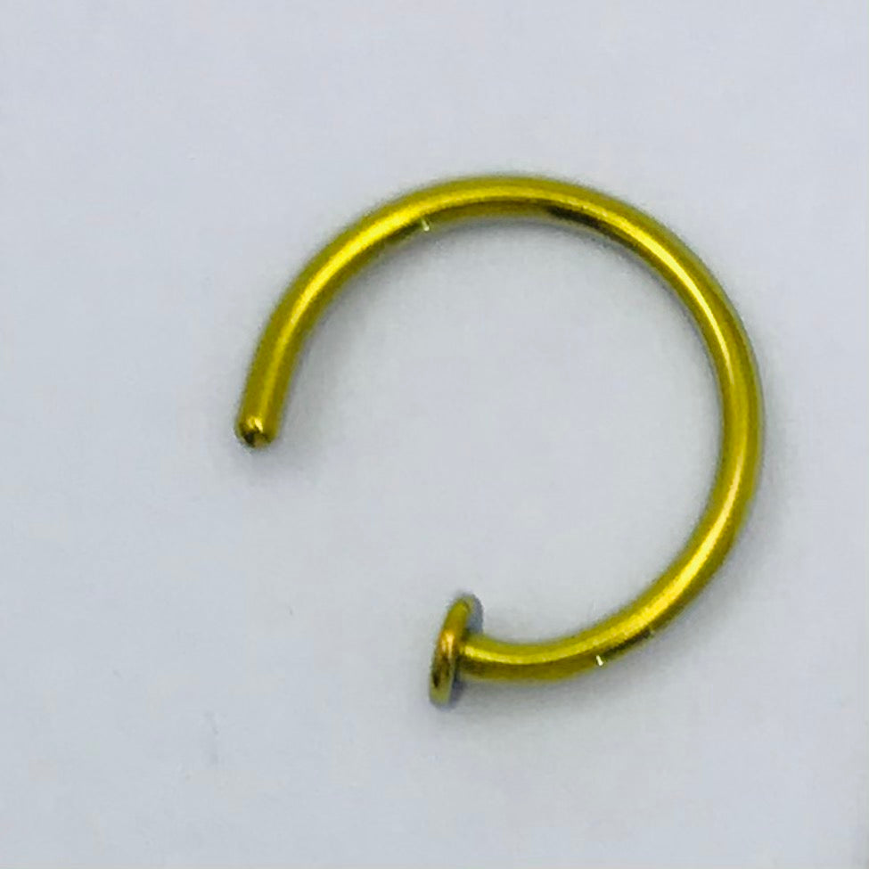 Gold Anodised Titanium Open Nose Ring