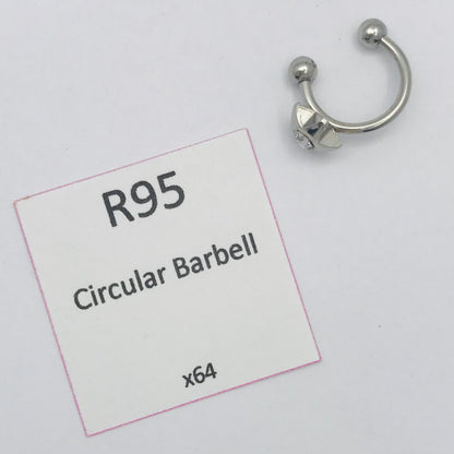 Surgical Stainless Steel Crystal Star Circular Barbell [x64]
