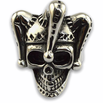 Jester Skull Ring in Stainless Steel